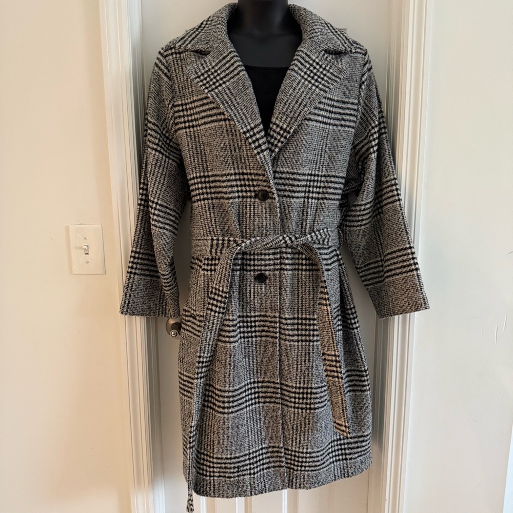Old Navy Plaid Belted Coat